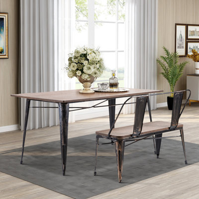 Manu 2 - Person Solid Wood Top Four Leg Base Dining Set