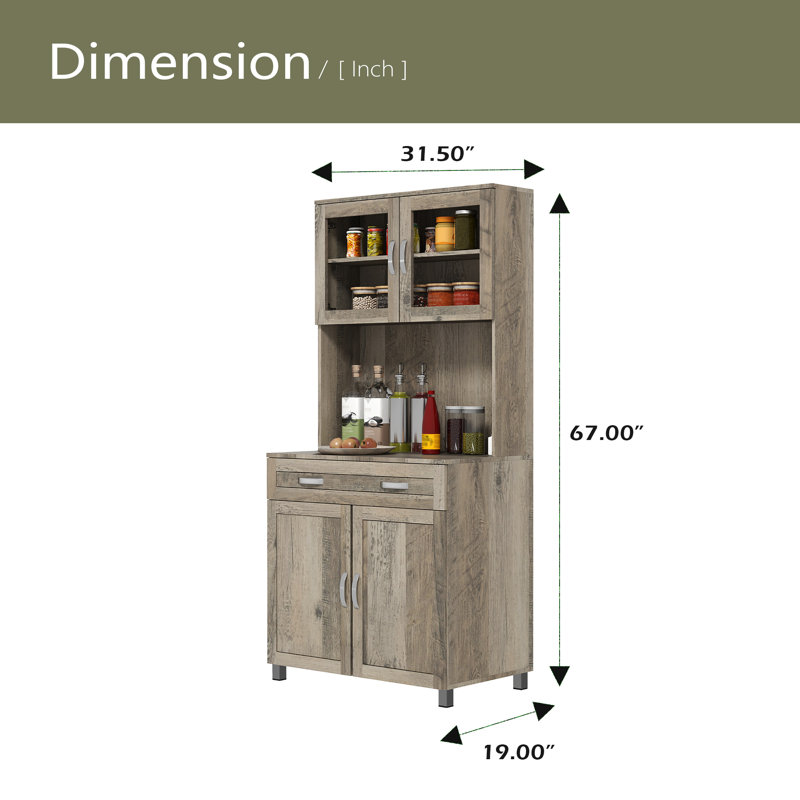 Buffet de cuisine avec huche et portes vitrées Modern Kitchen Pantry