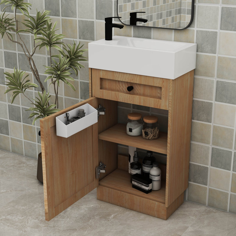 Tablette réglable pour meuble-lavabo réversible en résine 18,5 pouces
