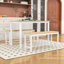 Ensemble de table de salle à manger 3 pièces, table rectangulaire industrielle avec 2 bancs et structure en métal durable-53980551