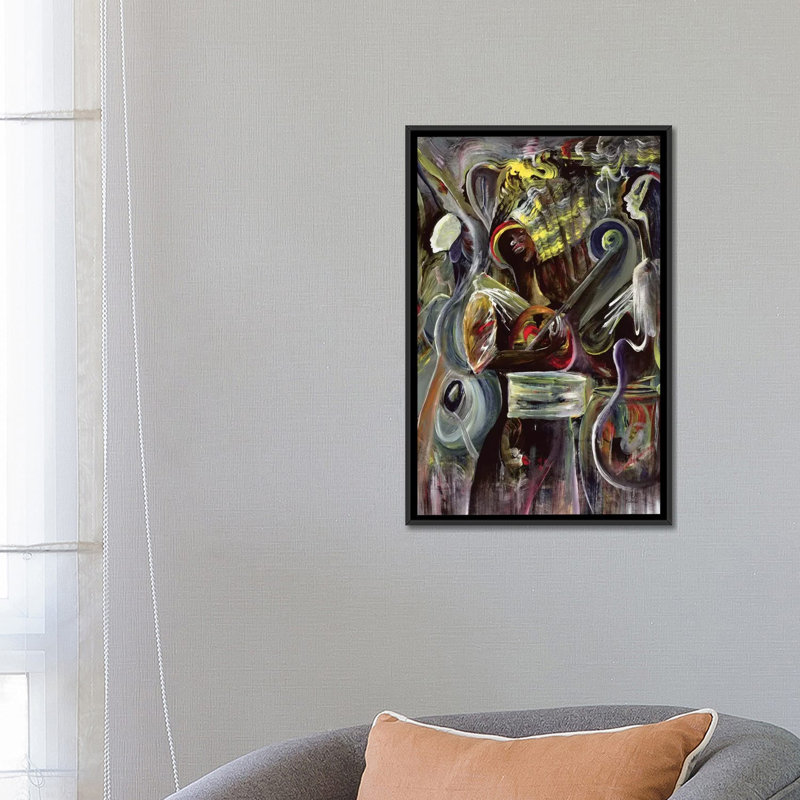 « perle jam », impression sur toile, H 26 po x l 18 po x P 1,5 po, Toile avec cadre noir, Pas de tapis