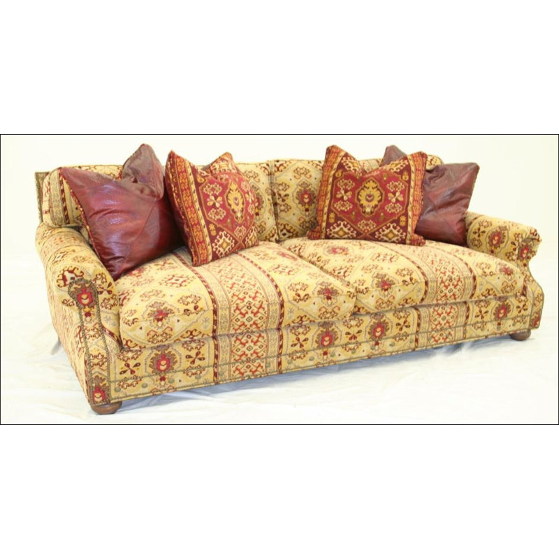 Leather Sofa, Hair Hide Brown/White, Old Gold E, Brushy Bayou