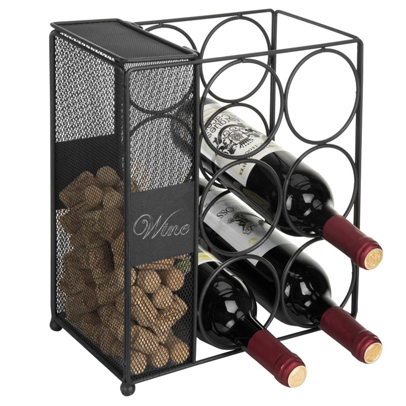 6 Wine Bottle Rack in Black