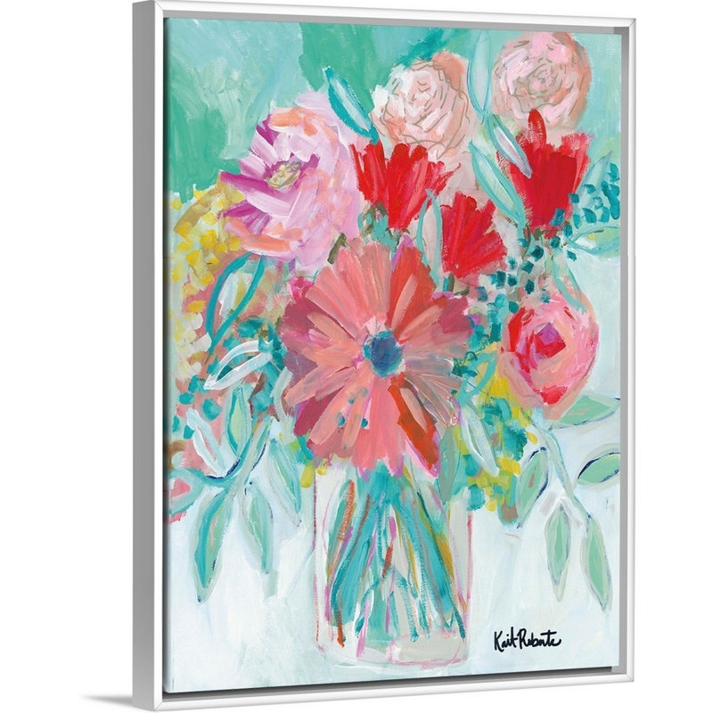 Reproduction d’art sur toile, "Farmer Market bouquet" par Kait Roberts, H 26 po x l 20 po x P 1,75 po, Toile blanche encadrée
