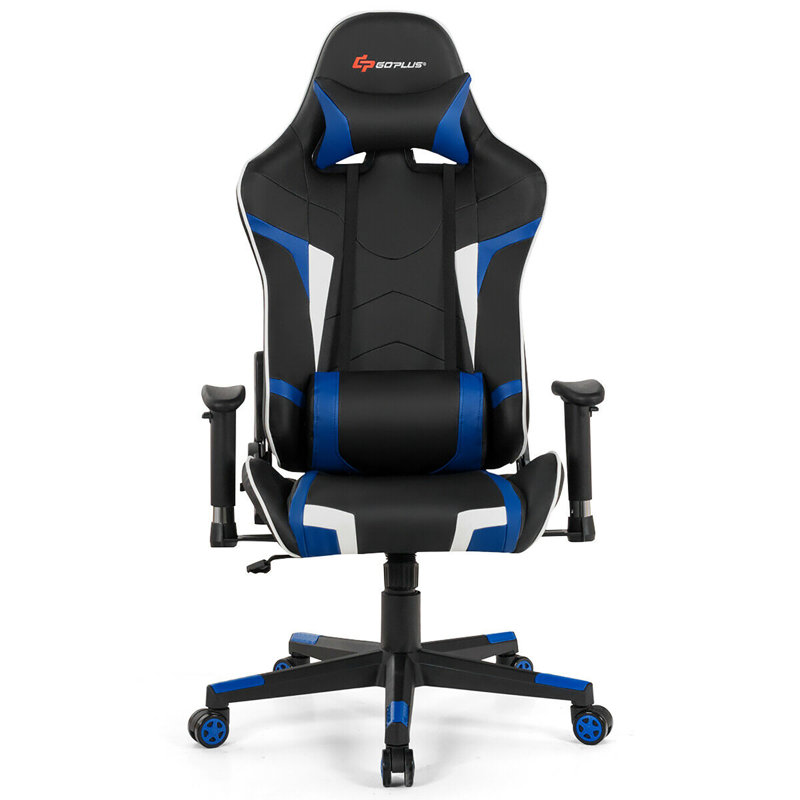 Fauteuil de massage inclinable pour jeux vidéo de course et PC, Bleu