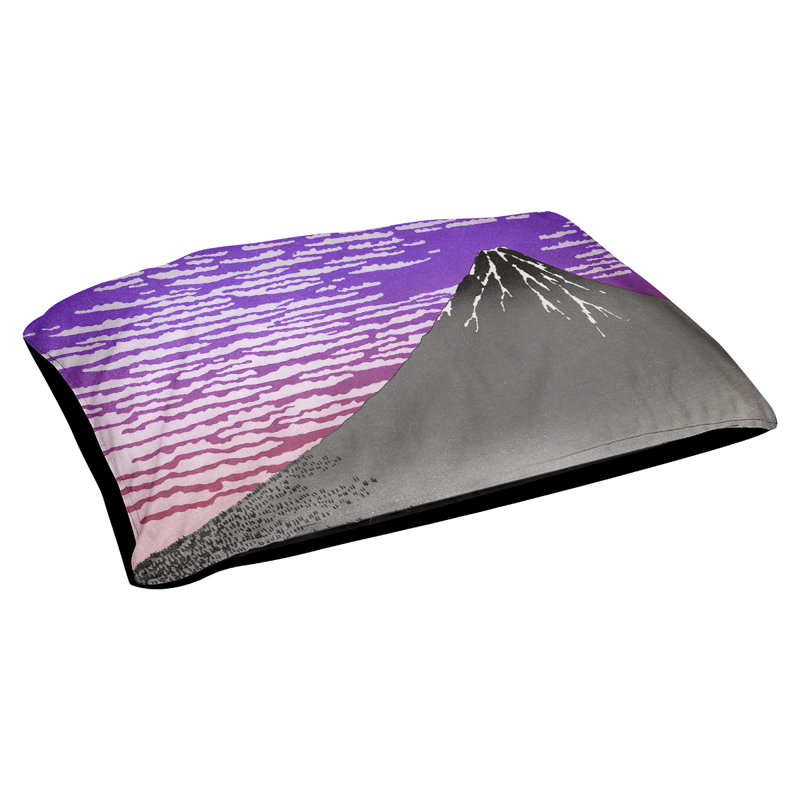 Coussin pour chien d'intérieur / extérieur Burkart, Petit (l 29,5 po x P 19,5 po x H 9,5 po), Mauve / Rose / Gris