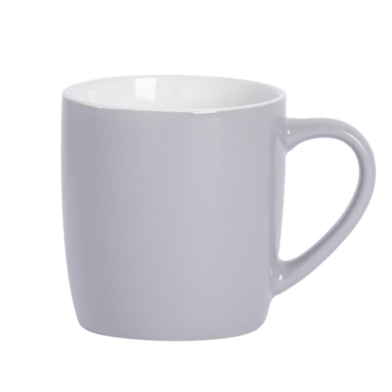 Porcelain Coffee Mug, Grey/White