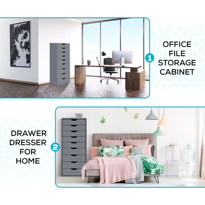 Hineefah 9 Drawer File Cabinet, Wooden office Drawer,  Storage File Cabinet, Large Filing Cabinet for Storage Organizing