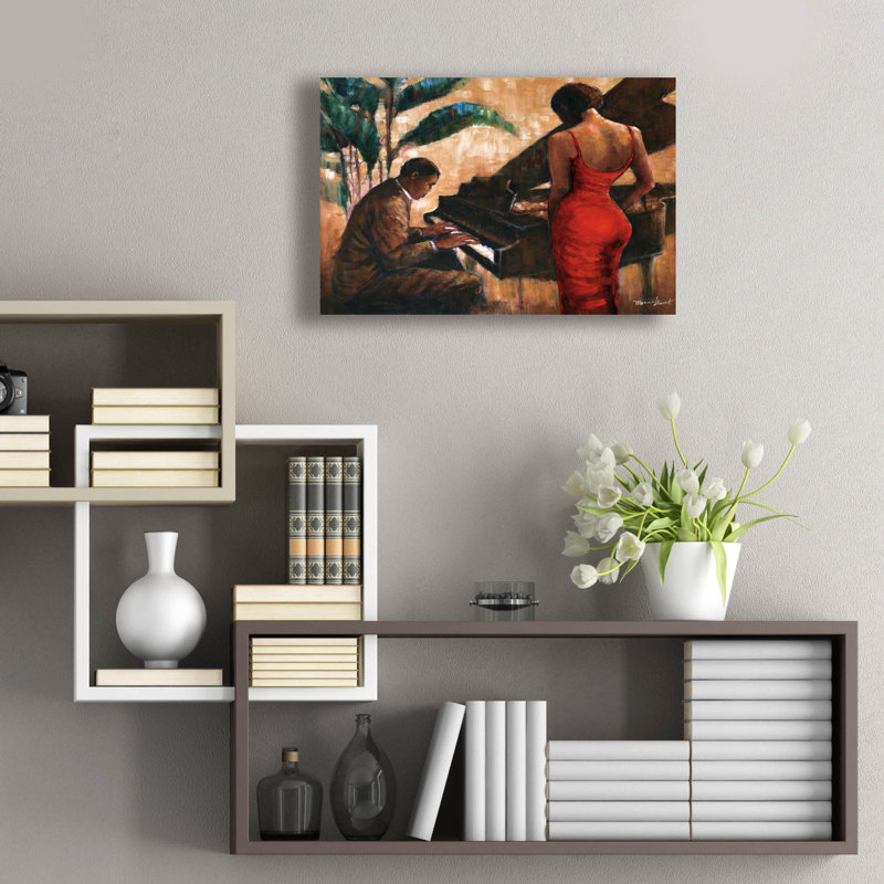 Art mural en verre Winston Porter «Enchanting Keys» par Monica Stewart, H 16 po x l 24 po x P 0,2 po