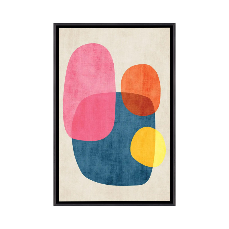 Minimalist Organic Shapes - reproduction d'art murale - toile encadrée, H 26 po x l 18 po, Noir patiné