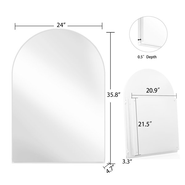 Red Barrel Studio Metal Framed Bathroom Mirror Cabinet In White - 24X36 ...