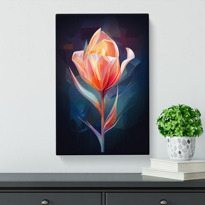 Tulip Flower Futurism - Wrapped Canvas