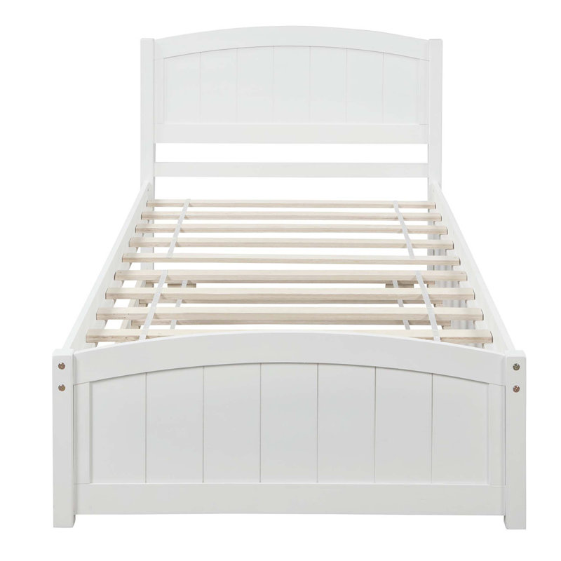 Lit plate-forme avec lit gigogne, Blanc
