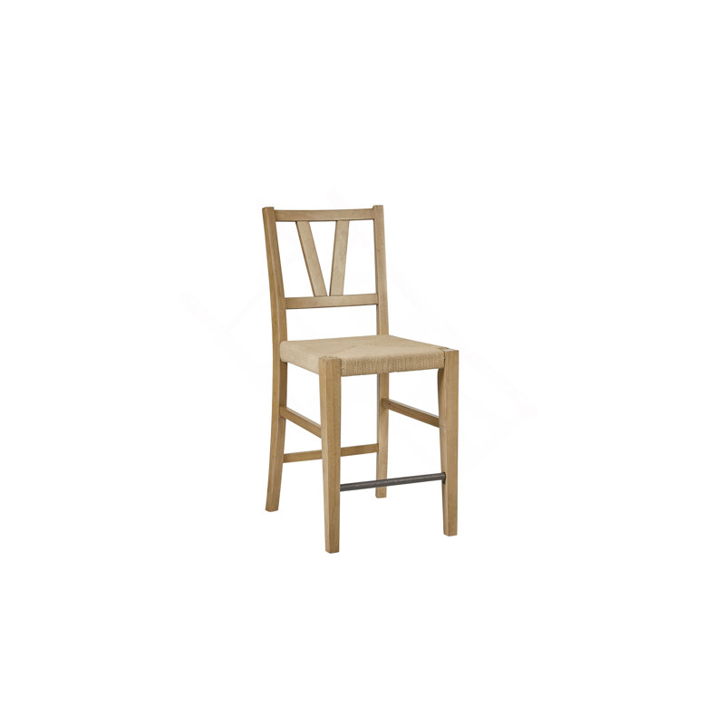 Chaise à hauteur de comptoir à lattes (ensemble de 2), Havane clair