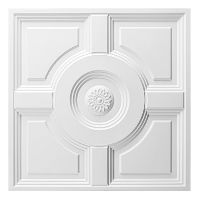 Art3d 2 Ft. X 2 Ft. Glue-Up or Drop-in PVC Ceiling Tile for Home,Office,12-Pack,48 sq.ft./Box
