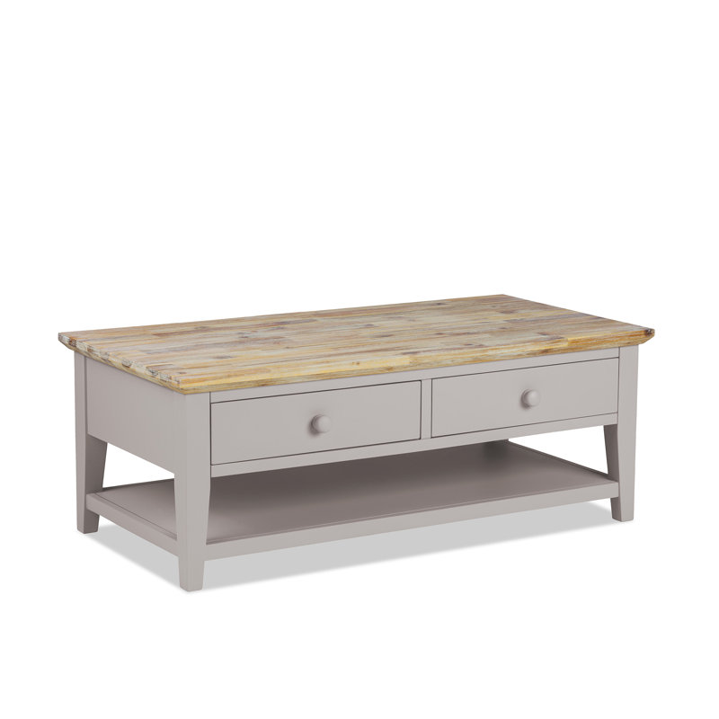 Doria Floor Shelf Coffee Table with Storage, Truffle