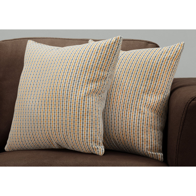 Abstract Geometric Throw Pillow, Gold/Grey