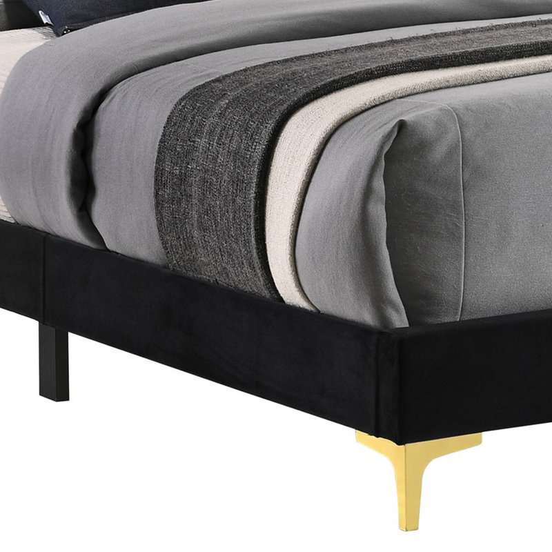 Lit tapissier khanyla, Noir, Grand