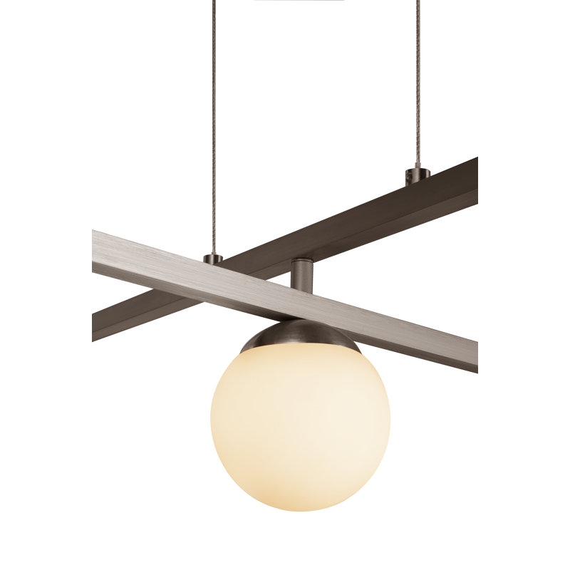 Modern LED Pendant Light Square Contemporary Chandelier Glass Globe Dimmable ETL Listed