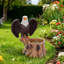 Pot à fleurs sur une souche d'arbre Majestic Eagle avec des ailes déployées - Pot de fleurs décoratif en polyrésine durable pour patio et pelouse - Cadeau de décoration unique