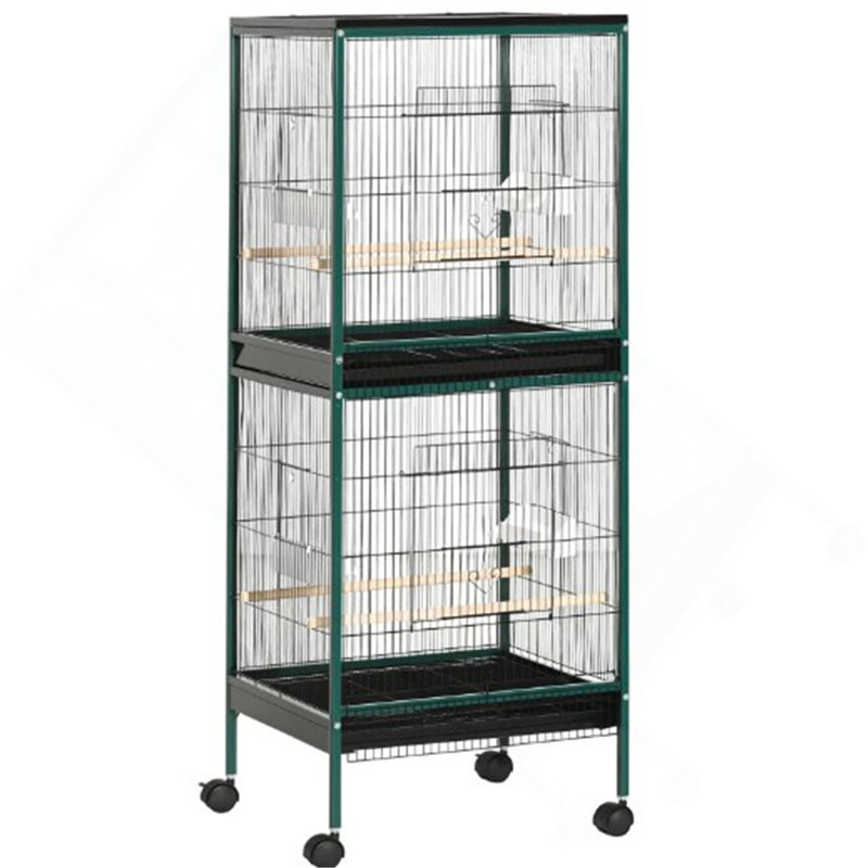 Volière d'oiseaux d'intérieur avec conception à plusieurs portes, grande cage à oiseaux pour envergure
