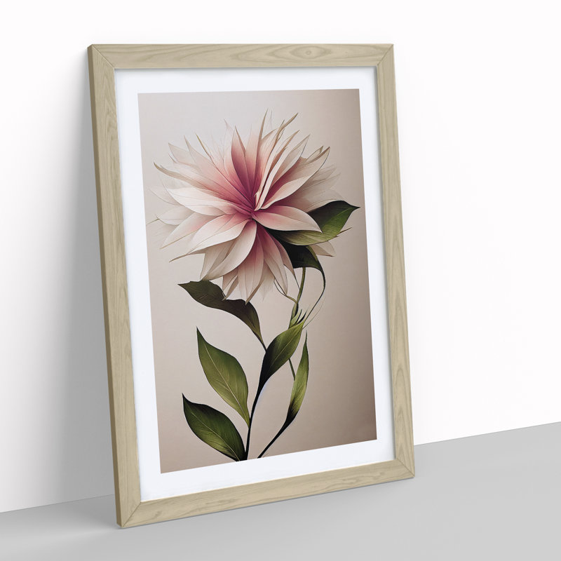 The Appealing Flower - Wall Art, 48cm H x 36cm W, Oak Framed Paper, White
