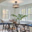 3-Light Crystal Ceiling Light Fixture Semi Flush Mount Chandelier with Drum Shade-966255278