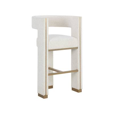 Upholstered Stool with Solid Wood Frame