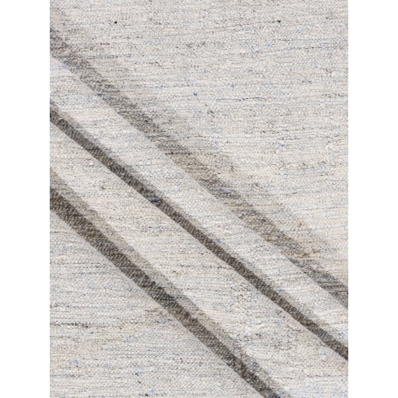Cotton Area Rug in Ivory/Gray