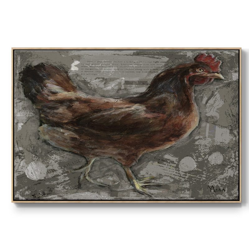 " Red Hen ", 25" H x 17" W x 2" D, Natural Wood