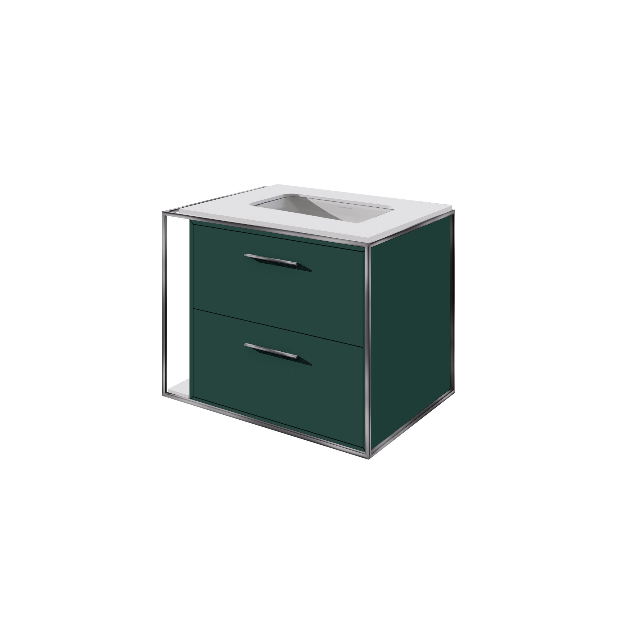 Linea 24" Single Vanity , Brushed Stainless Steel, Horizon Blue, Wall Mount