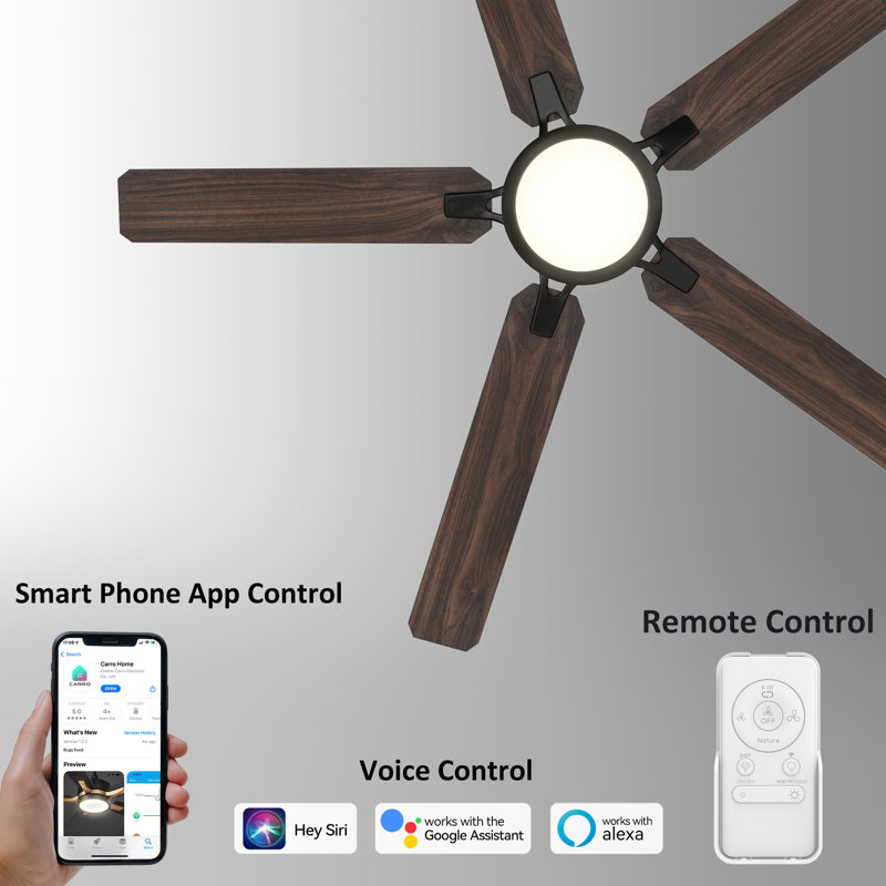  52'' Smart Ceiling Fan with LED Light DC Motor, Remote Control
