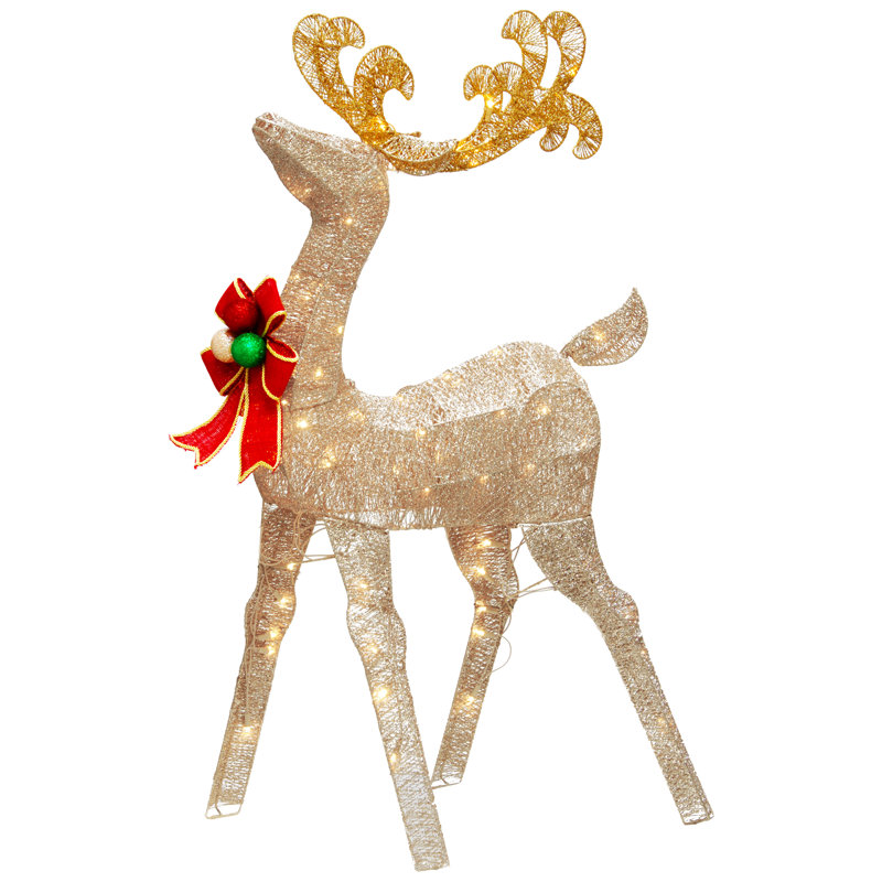 The Holiday Aisle® 48in. Reindeer Decoration with White LED Lights