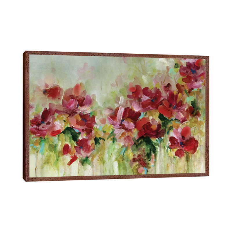 Playful Garden by Carol Robinson - Painting on Canvas, 66.04 cm H x 45.72 cm W, Classic Brown Wood Framed