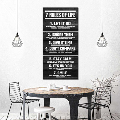 «Seven Rules Of Life», reproduction d'art sur toile