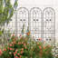 Ensemble de 4 treillis de jardin en métal antirouille de 19,7 po pour plantes grimpantes support de fleurs extérieur noir-1692052098