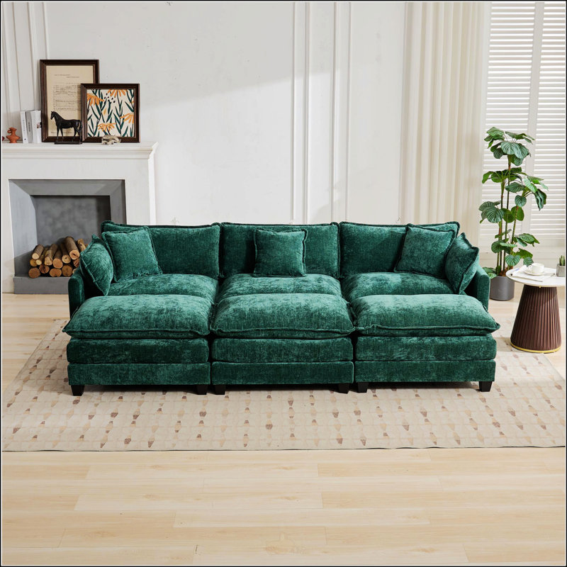 Cloud Sofa 3 Seats, 33.1" H x 35" W x 113.8" D, 3