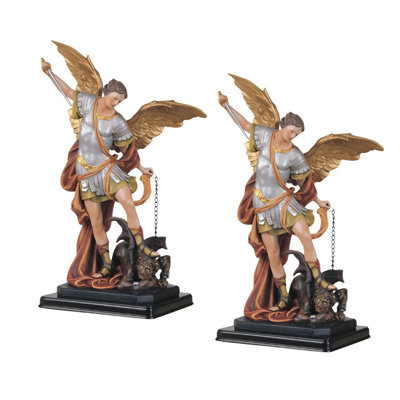 «2-PC Set» ICE ARMOUR 12 "H Archangel Michael Statue Saint Michael l'ange le plus fort