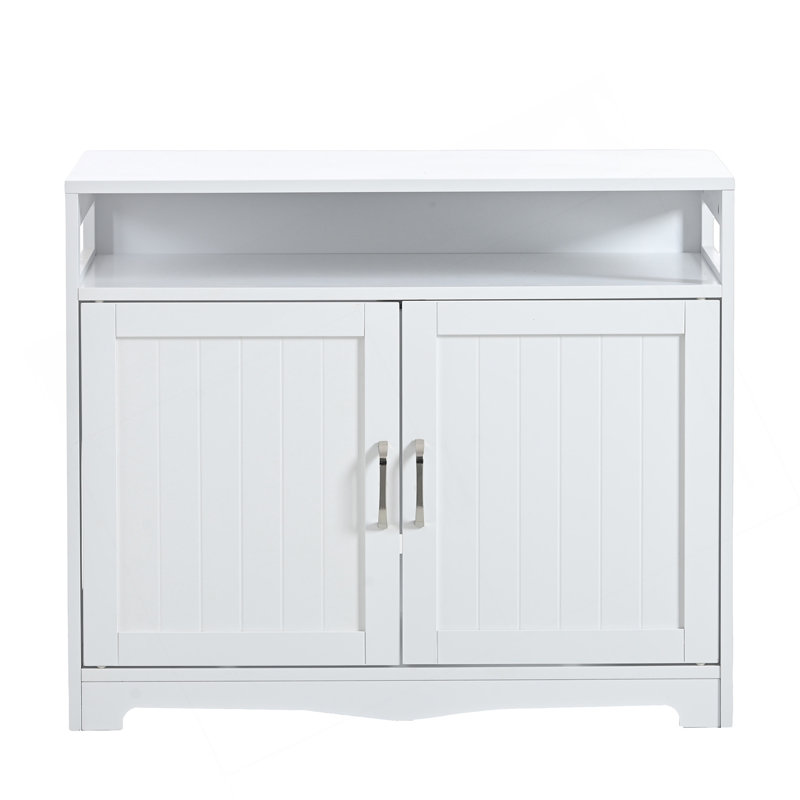 Enceinte de litière, meuble de litière pour chat avec prise dissimulée, 2 portes, banc de rangement pour salle de bain pour chat, table d'appoint pour chat, grand bac à litière en bois inclus, blanc