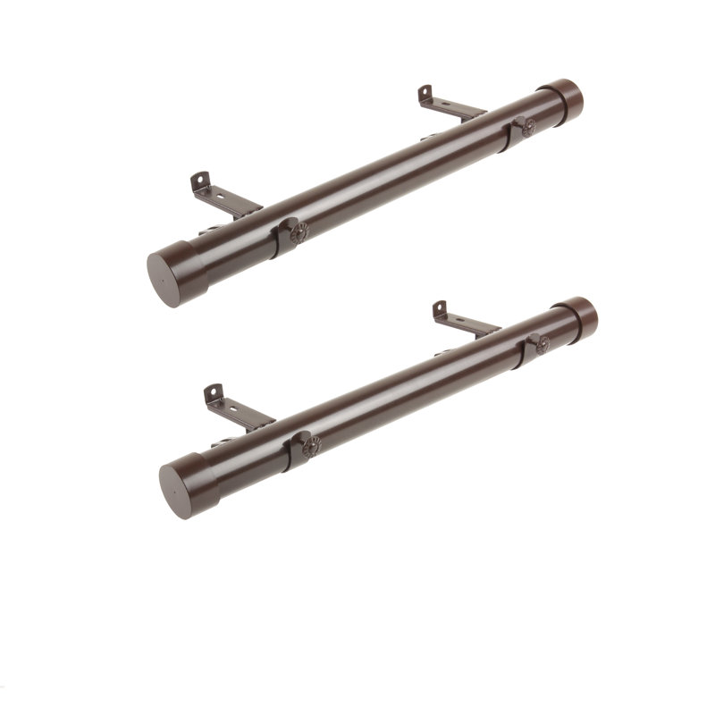 School Stainless Steel Single Curtain Rod, 1.5" H x 18" W x 1.5" D, Cocoa
