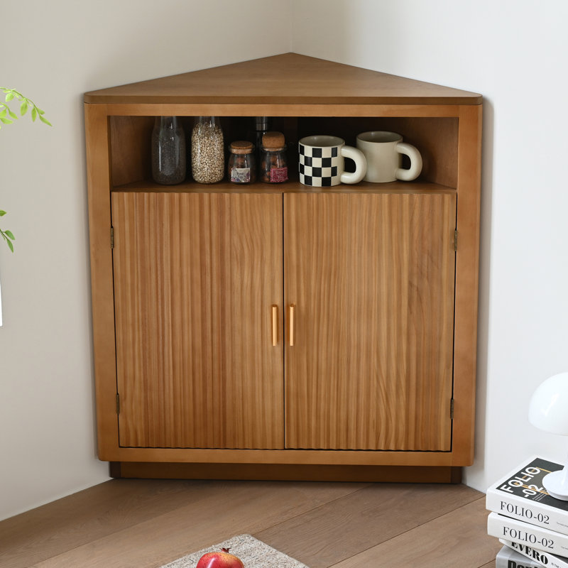 Armoire de coin moderne à 2 portes avec tablette de rangement réglable Asante