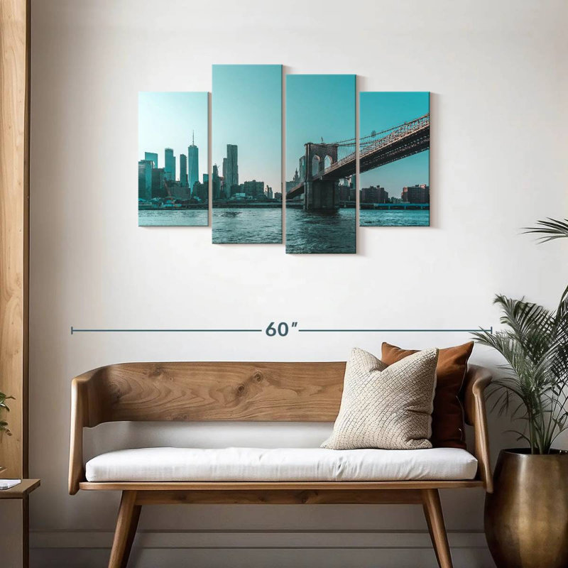 Lilie Brooklyn Bridge, lever du jour, H 27 po x l 43 po