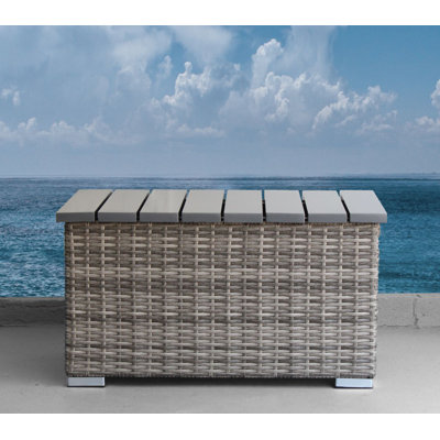 Miami Wicker Coffee Table Grey - (Curved Collection)