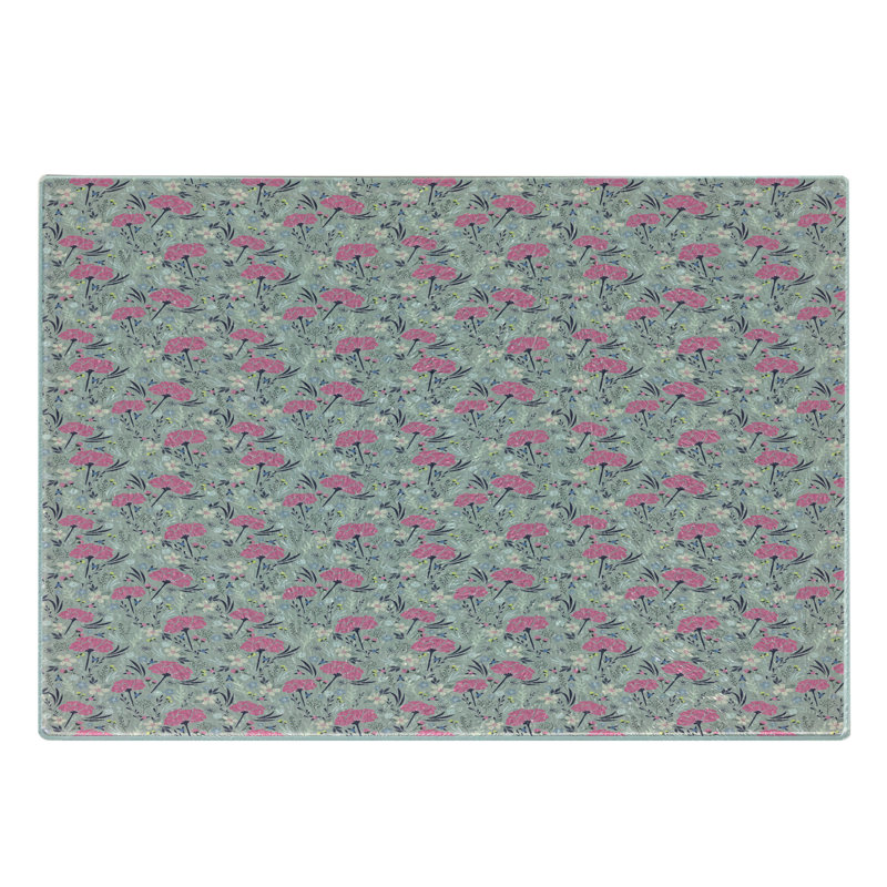 Multicolore planche à découper en verre trempé à motif floral Ambesonne