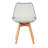 Modern Mid Century Dining Chairs Set Of 4, Transparent Smoke PET Back & Upholstered White PU Cushion With Solid Beech Wood Legs