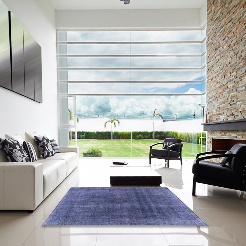 Tapis bleu / gris Icenhour, Carré 4 pi