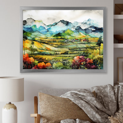 Tarquility In The Countryside III - ferme, art mural sur toile