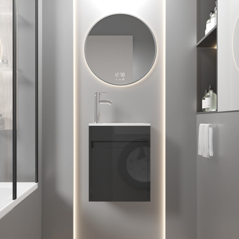 40.5mm Single Bathroom Vanity with Basin, Black