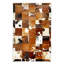 Tapis patchwork en cuir de vache véritable fait à la main - Tapis en cuir naturel tricolore-1213922483