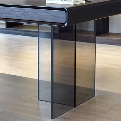 Pieds de bureau en acrylique avec barre d'alimentation intelligente